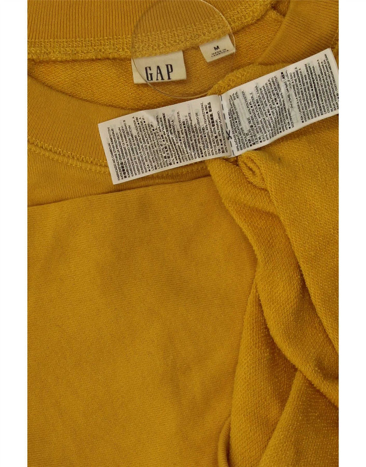 Gap Womens Graphic Sweatshirt Jumper UK 14 Medium Yellow Colourblock Cotton