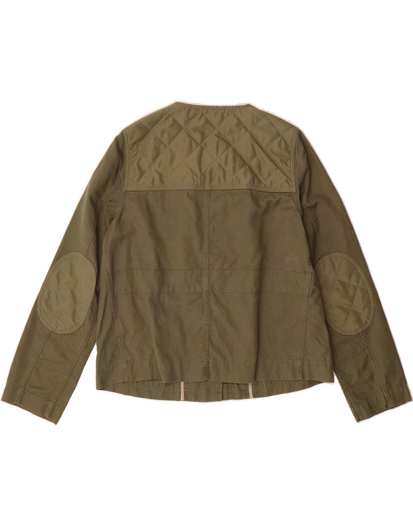 BODEN Womens Bomber Jacket UK 14 Medium  Khaki Linen Vintage Boden and Second-Hand Boden from Messina Hembry 