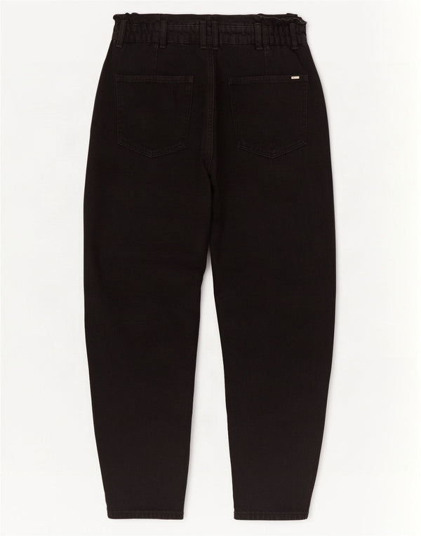 Zara Womens High Waist Cropped Jeans EU 38 Small W28 L25 Black Cotton