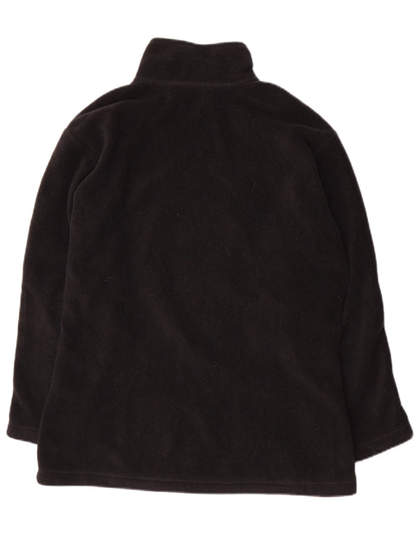 FILA Womens Zip Neck Fleece Jumper IT 44 Medium Black Polyester