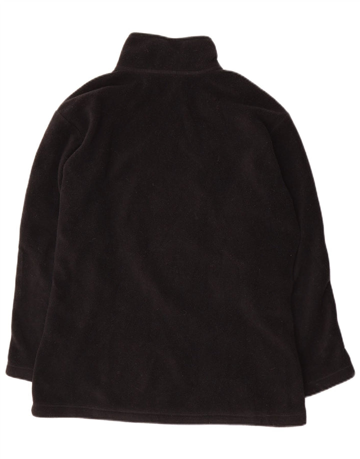 FILA Womens Zip Neck Fleece Jumper IT 44 Medium Black Polyester