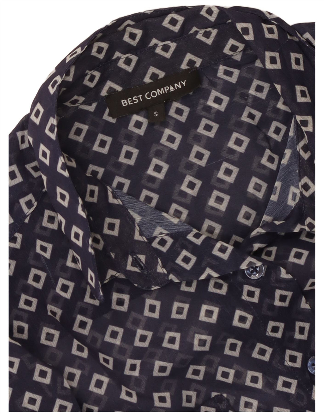 Best Company Womens Longline See Through Shirt Blouse UK 10 Small Navy Blue