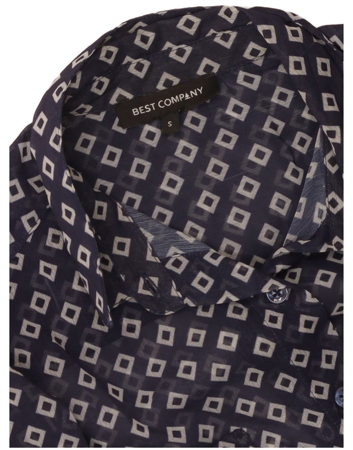 Best Company Womens Longline See Through Shirt Blouse UK 10 Small Navy Blue