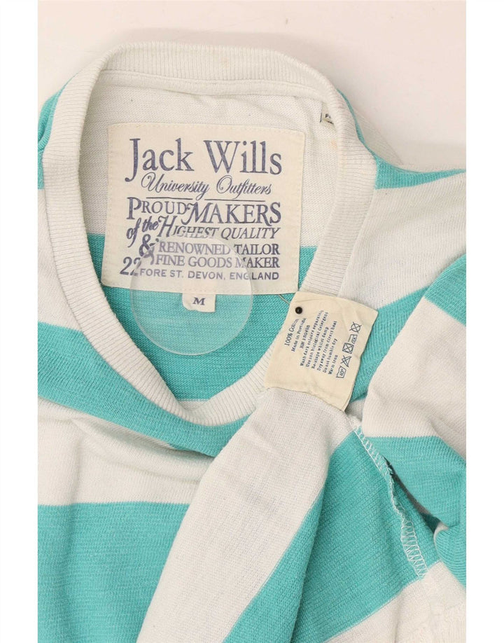 Jack Wills Mens T-Shirt Top Medium Green Striped Cotton