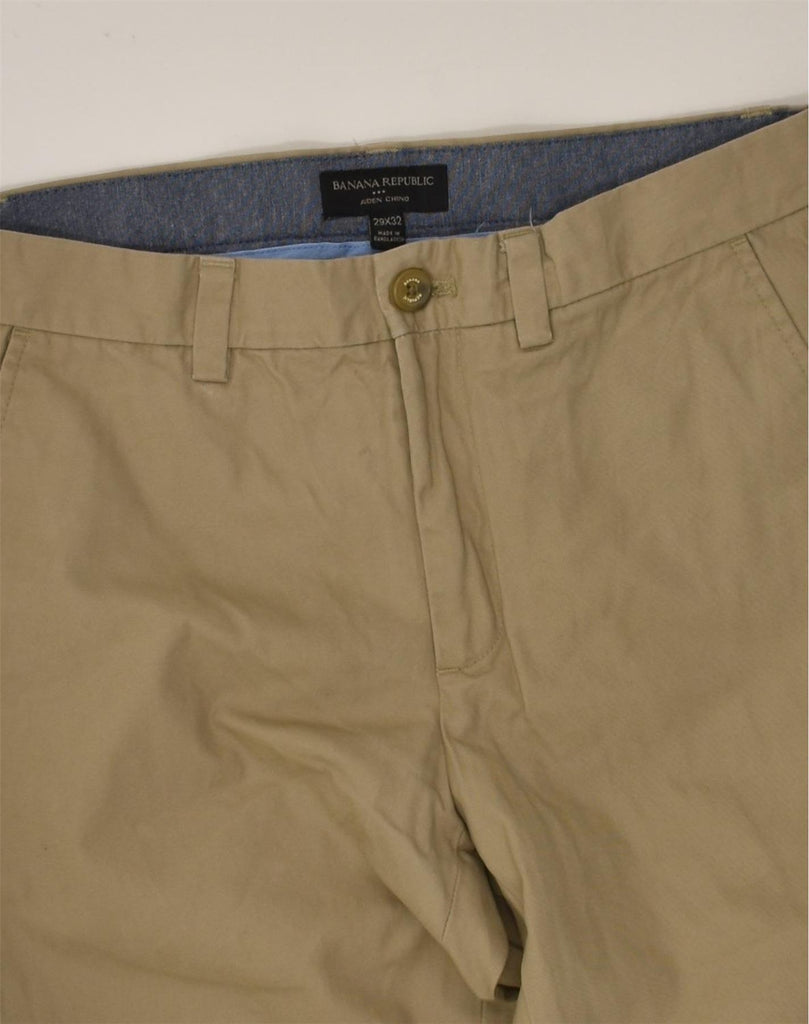 BANANA REPUBLIC Mens Aiden Slim Chino Trousers W29 L32  Brown Cotton | Vintage Banana Republic | Thrift | Second-Hand Banana Republic | Used Clothing | Messina Hembry 