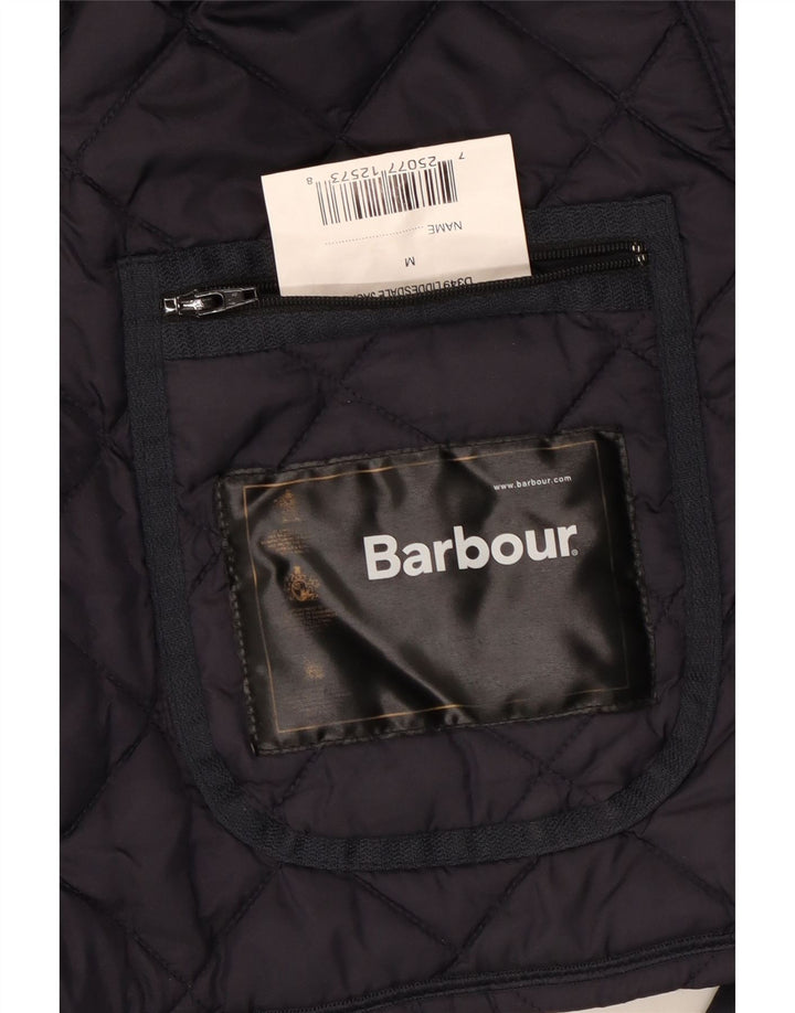 Barbour Mens Quilted Jacket UK 38 Medium Navy Blue Polyamide