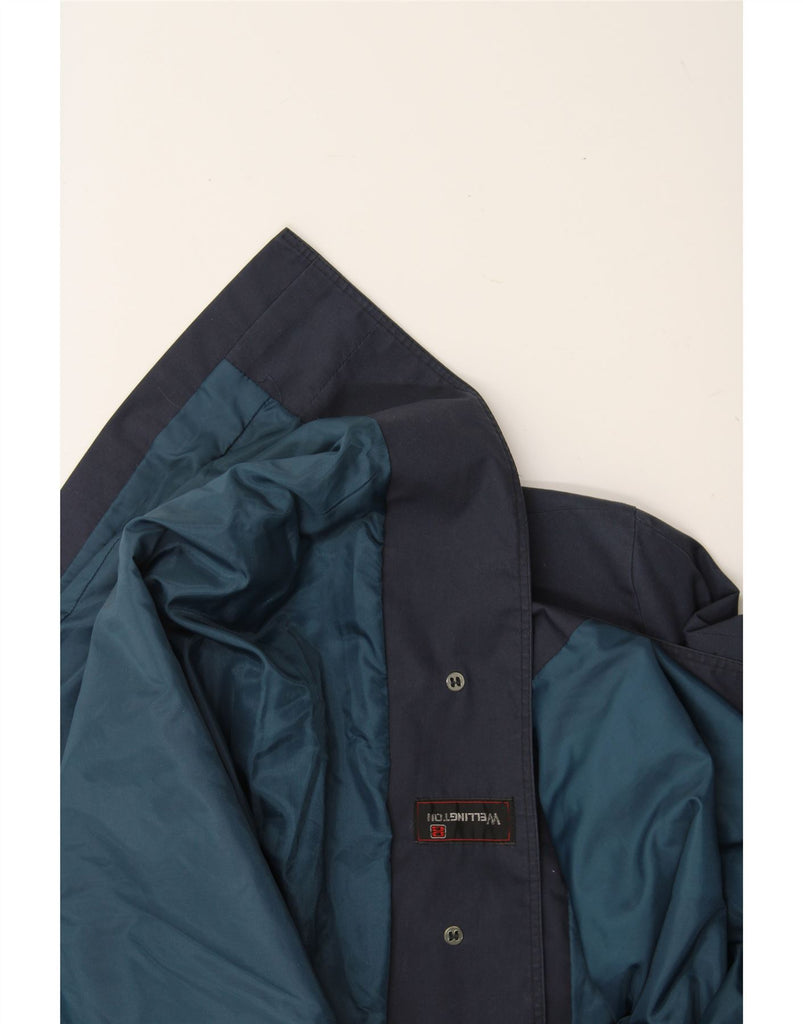 WELLINGTON Mens Overcoat UK 38 Medium Navy Blue Vintage Wellington and Second-Hand Wellington from Messina Hembry 