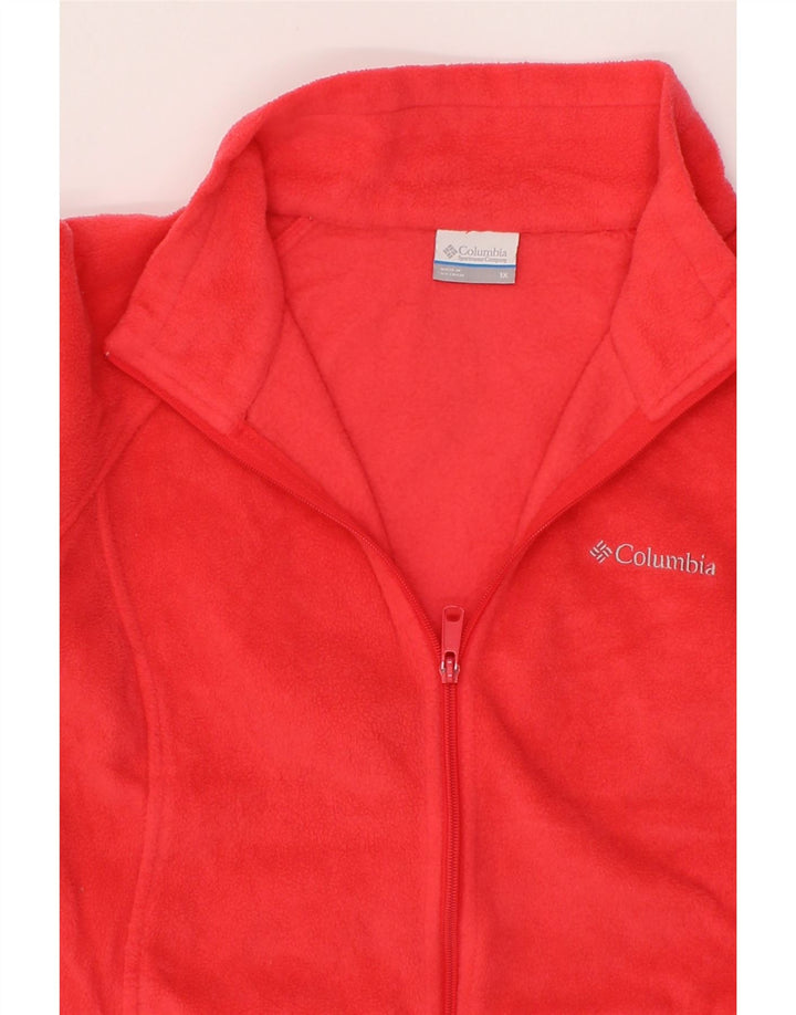 COLUMBIA Womens Fleece Jacket UK 18 XL Red Polyester Vintage Columbia and Second-Hand Columbia from Messina Hembry 
