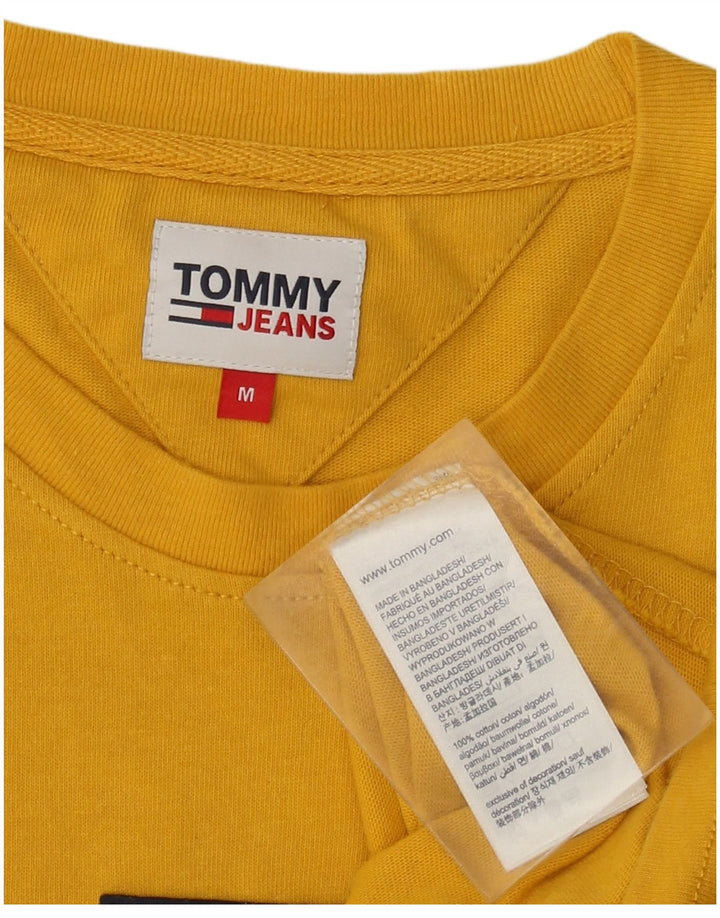 Tommy Hilfiger Mens Graphic T-Shirt Top Medium Yellow Cotton