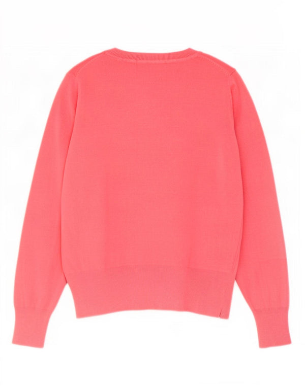 Marks & Spencer Womens V-Neck Jumper Sweater UK 14 Medium Pink Viscose