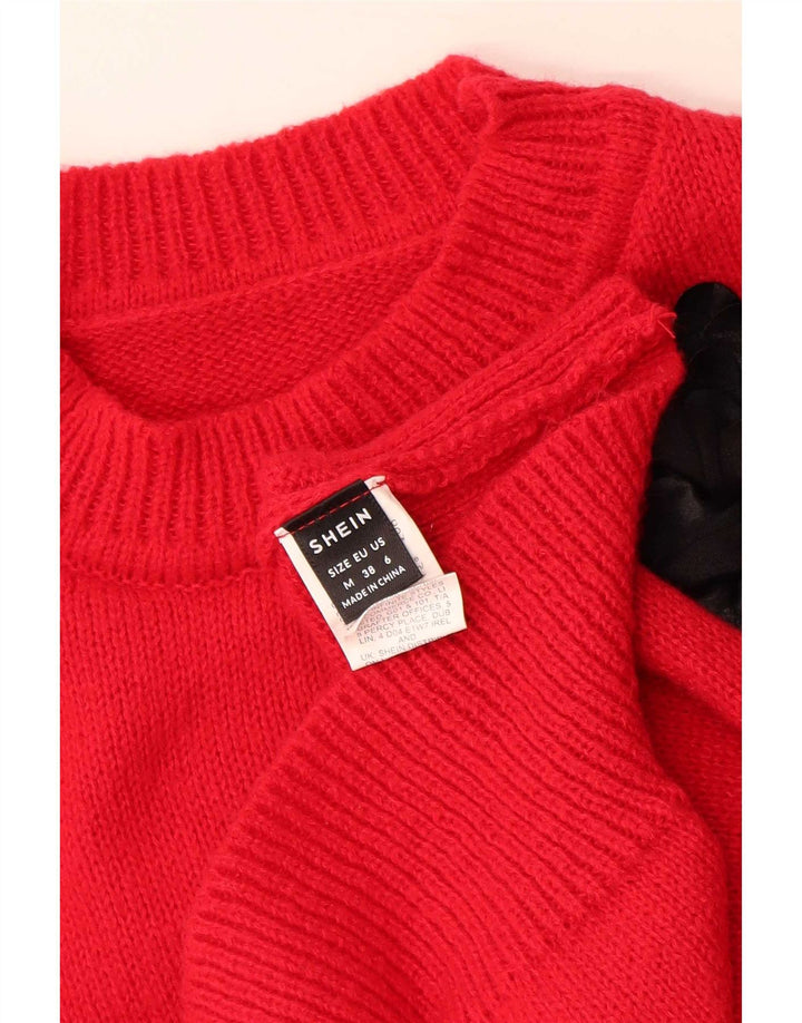 Shein Womens Jumper Sweater UK 14 Medium Red Polyester