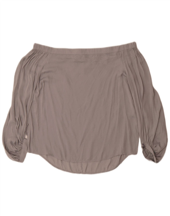 Mossimo Womens Off Shoulder Top UK 14 Medium Grey Polyester