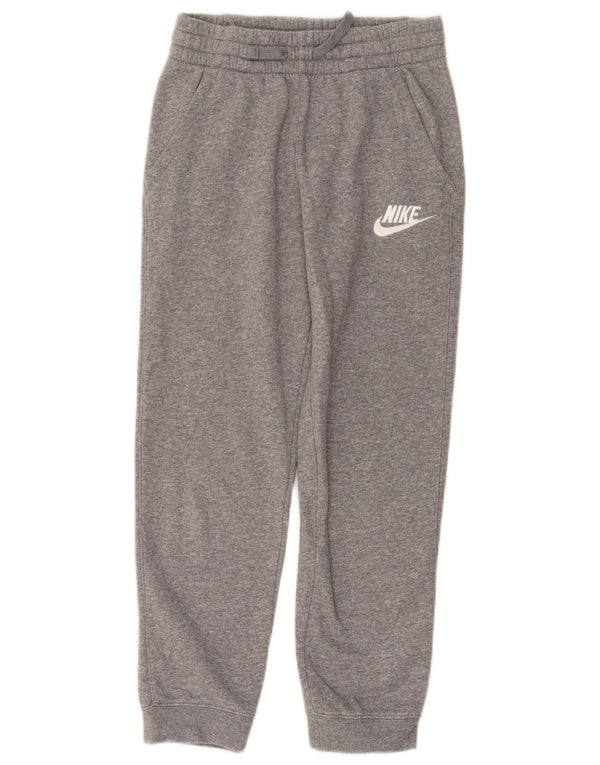 NIKE Boys Tracksuit Trousers Joggers 10-11 Years Medium Grey Cotton