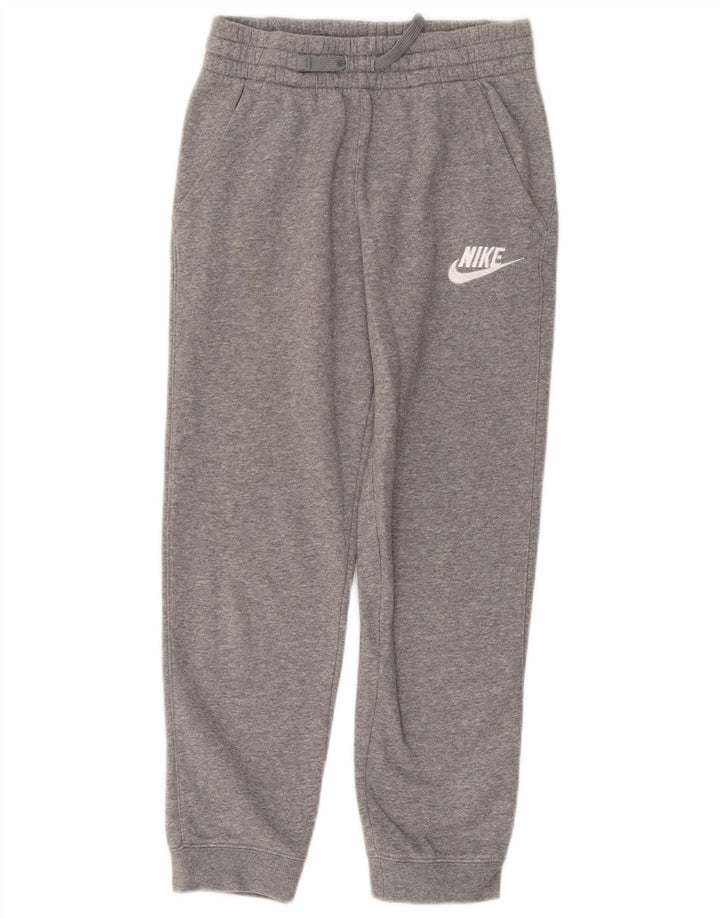 NIKE Boys Tracksuit Trousers Joggers 10-11 Years Medium Grey Cotton