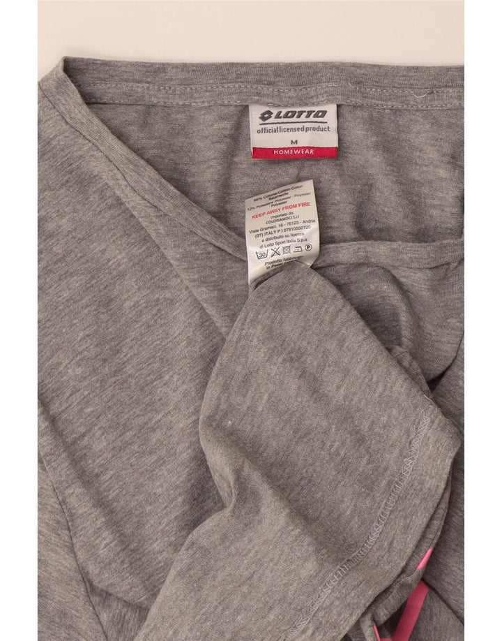 Lotto Womens Graphic T-Shirt Top UK 14 Medium Grey Cotton