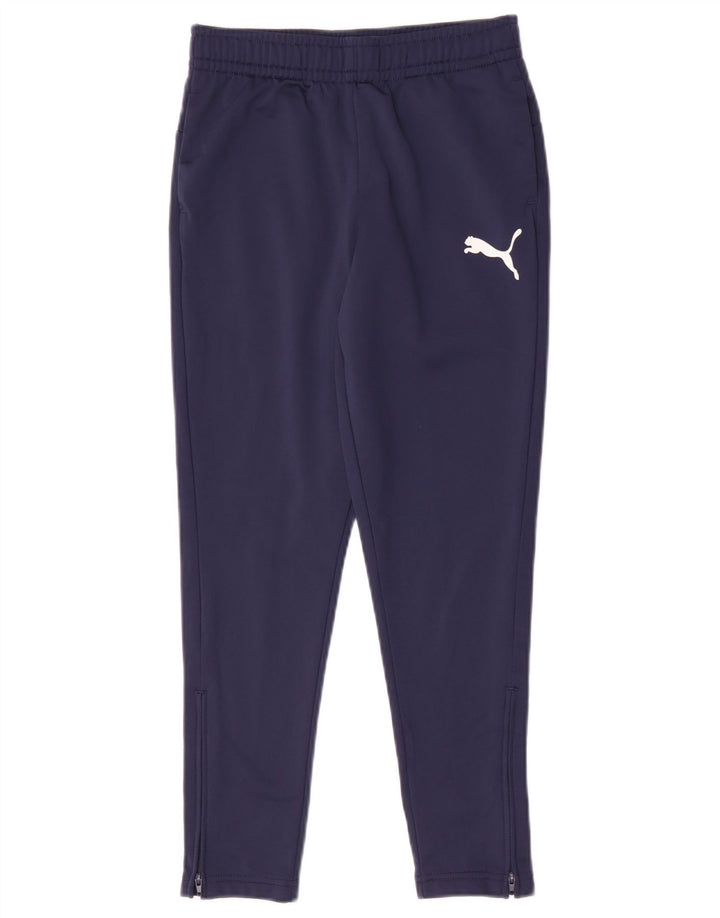 Puma Boys Tracksuit Trousers 9-10 Years Navy Blue Polyester