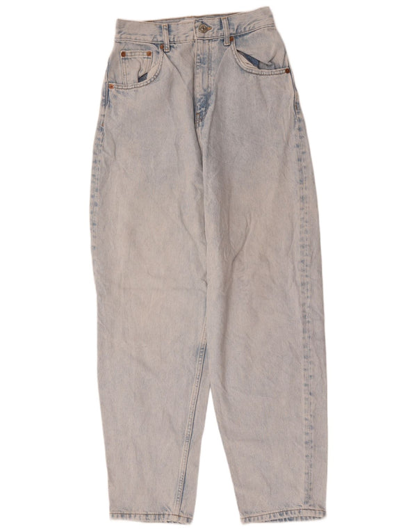 Zara Womens High Waist Tapered Jeans EU 36 XS W26 L29 Blue Cotton
