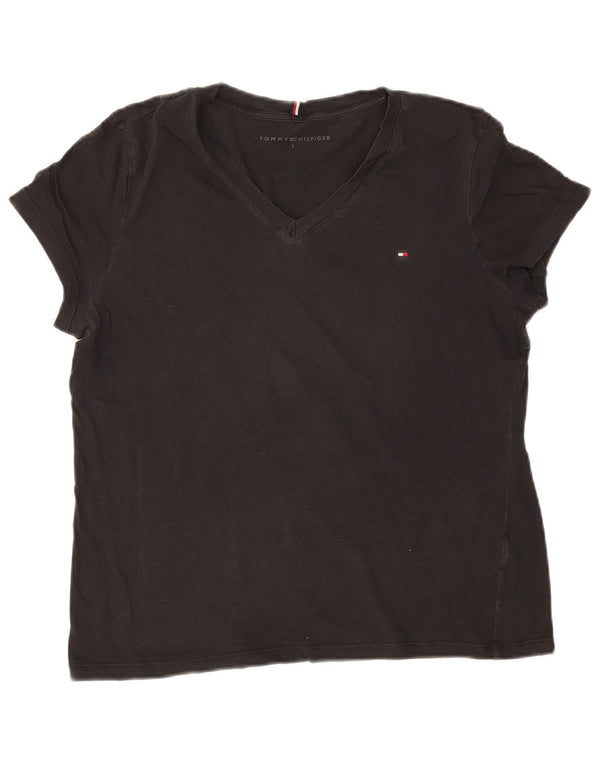 Tommy Hilfiger Womens T-Shirt Top UK 16 Large Black