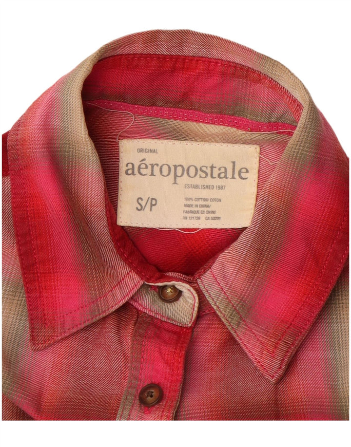 AEROPOSTALE Womens Shirt UK 10 Small Red Check Cotton