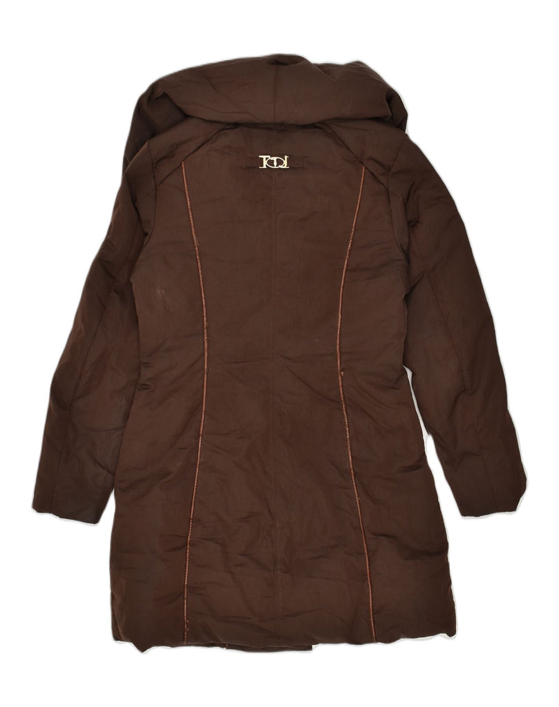 TRUSSARDI Womens Padded Coat IT 42 Medium Brown Polyester | Vintage Trussardi | Thrift | Second-Hand Trussardi | Used Clothing | Messina Hembry 