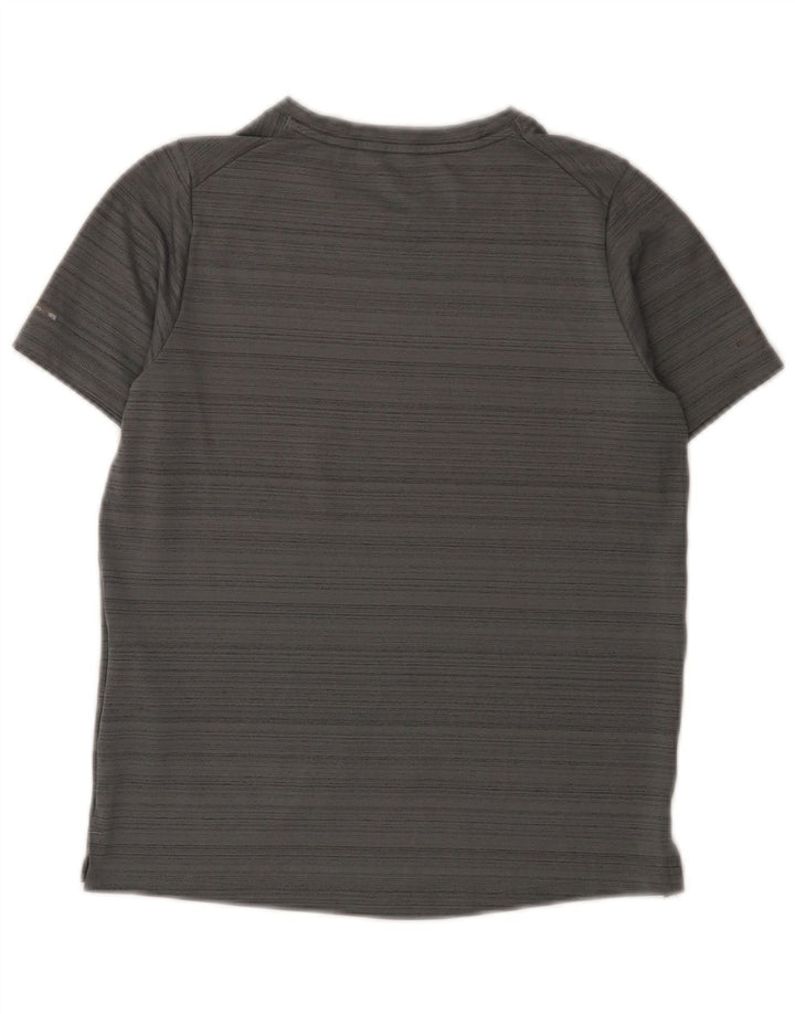 Nike Boys Dri Fit T-Shirt Top 10-11 Years Medium Grey Striped Polyester