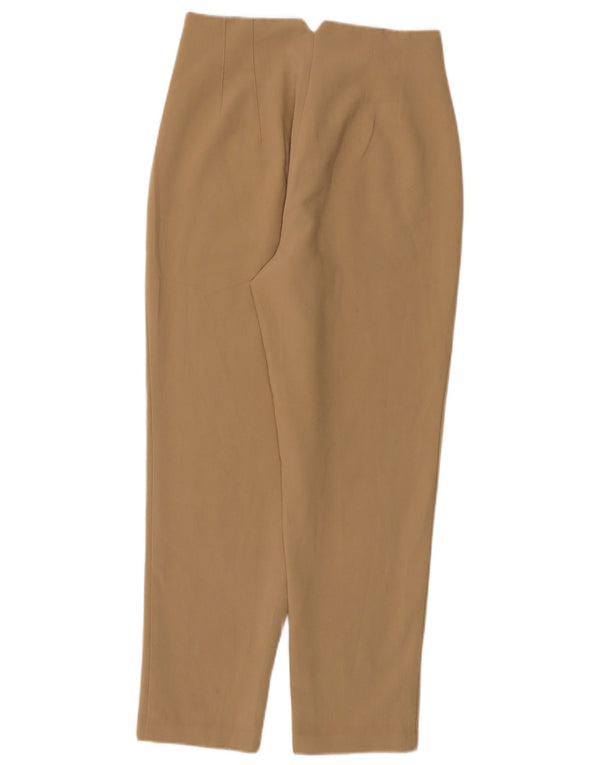 Zara Womens High Waist Tapered Suit Trousers Medium W28 L27 Brown Polyester