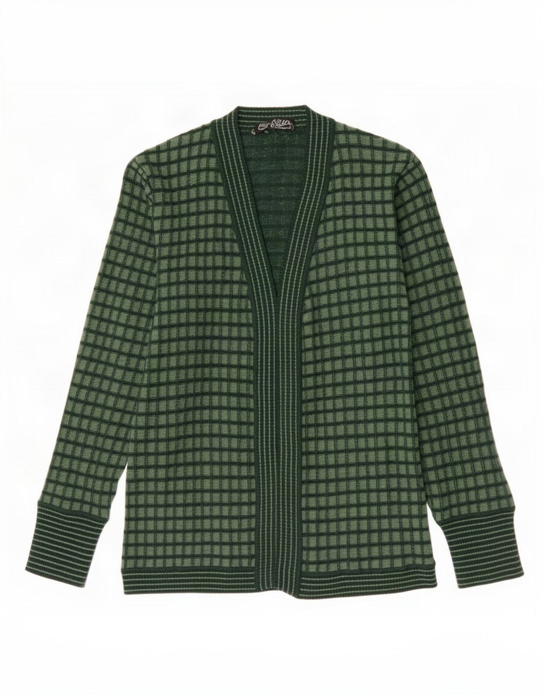 Vintage Womens Open Cardigan Sweater IT 44 Medium Green Check