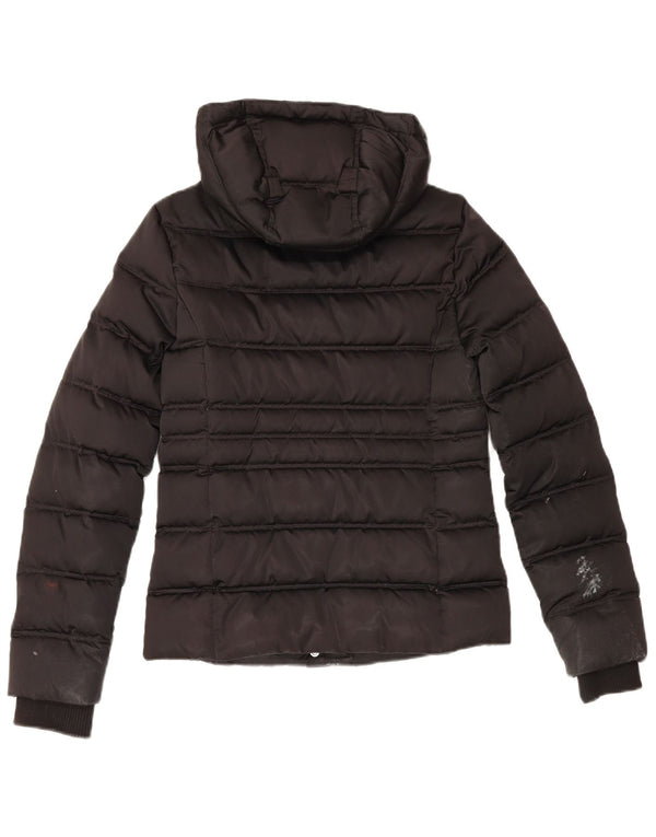 Calvin Klein Jeans Womens Hooded Padded Jacket UK 10 Small Black Polyester