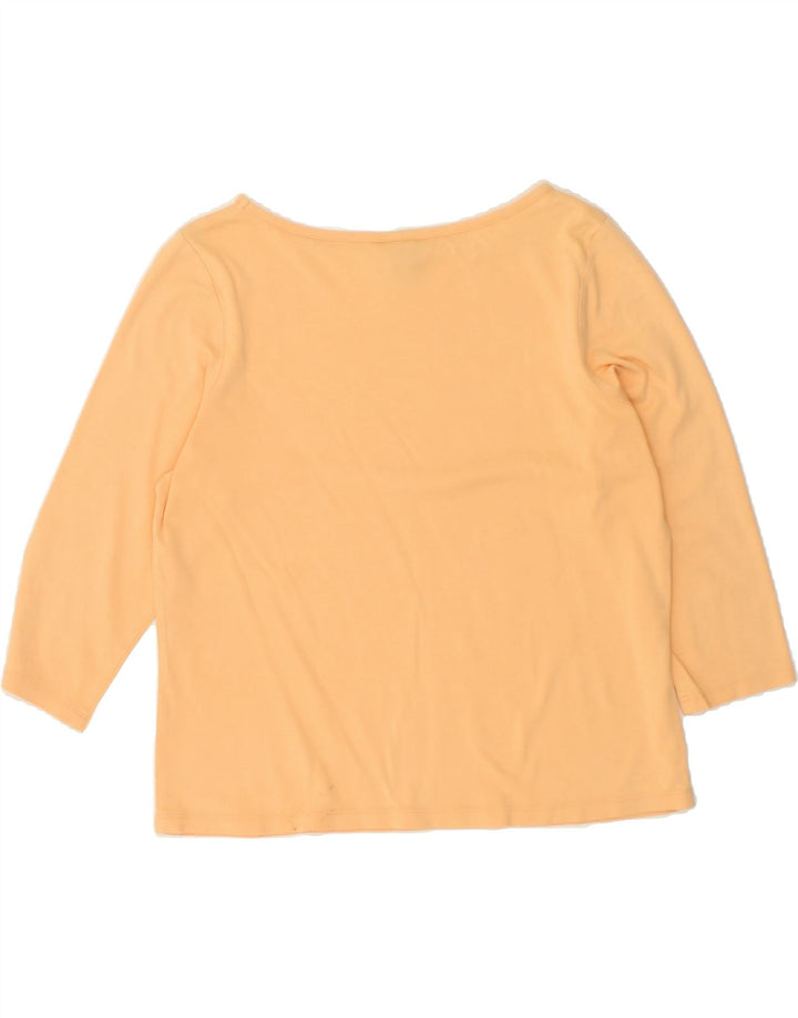 L.L.BEAN Womens Top 3/4 Sleeve UK 14 Medium Orange Cotton Vintage L.L.Bean and Second-Hand L.L.Bean from Messina Hembry 