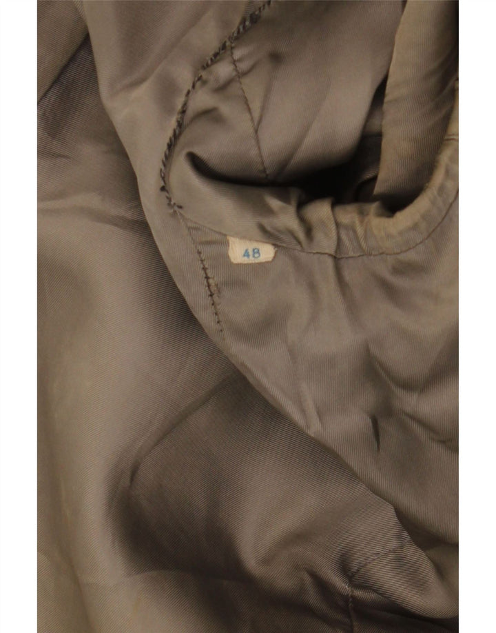 Vintage Mens Leather Jacket IT 48 Medium Khaki