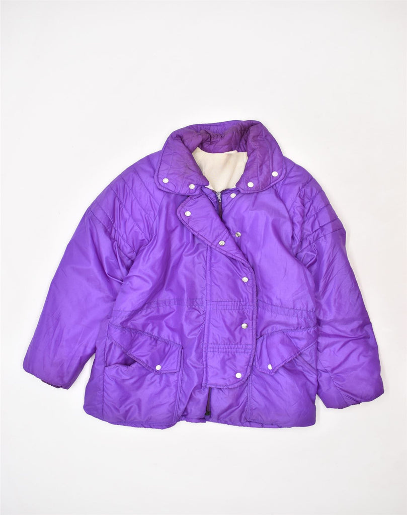 VINTAGE Womens Padded Jacket UK 18 XL Purple Polyamide | Vintage | Thrift | Second-Hand | Used Clothing | Messina Hembry 