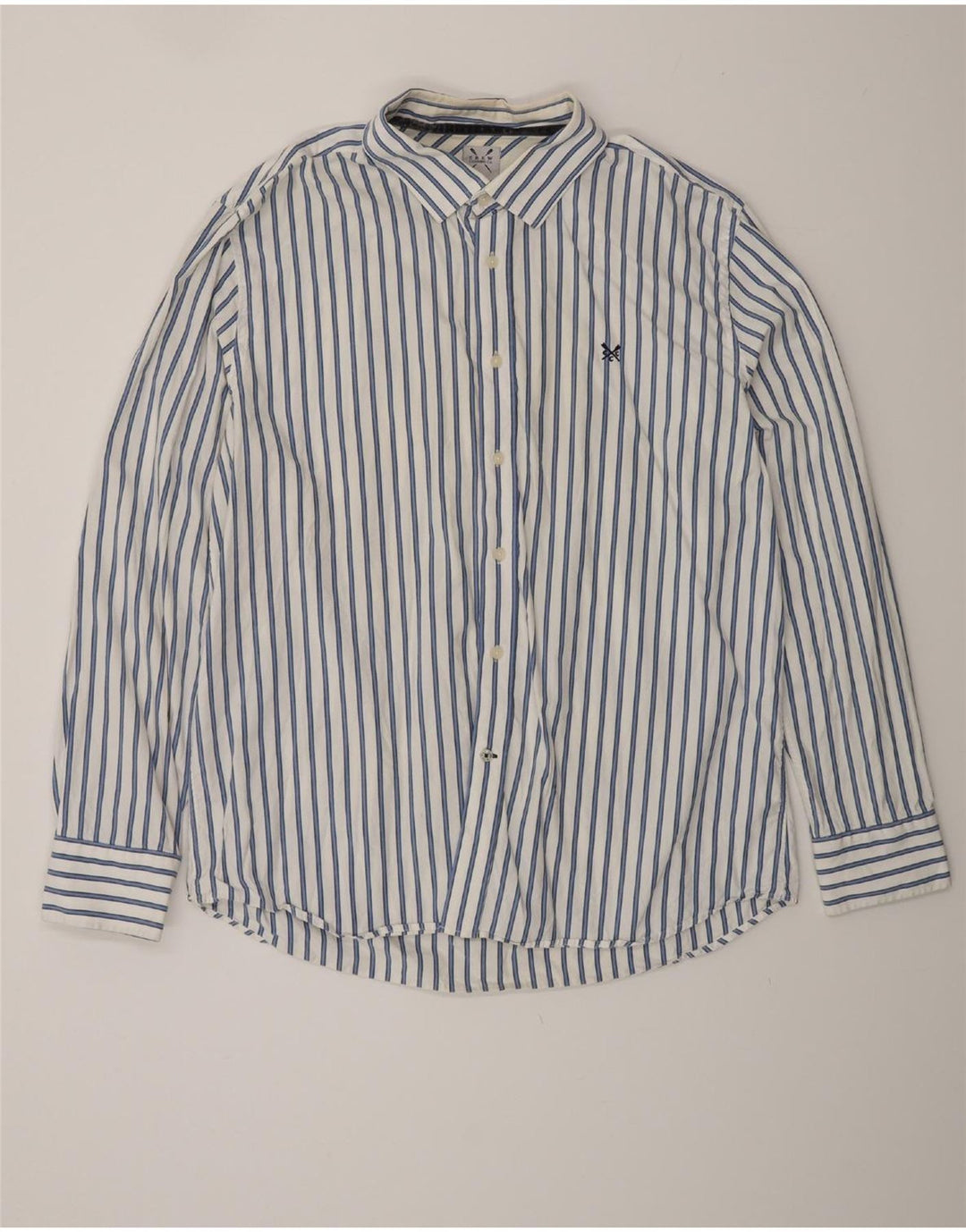 Crew Clothing Mens Classic Fit Shirt 2XL White Striped Cotton