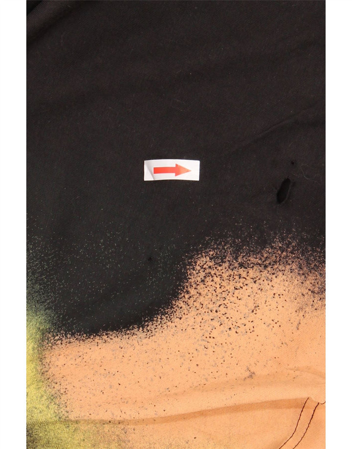 CALVIN KLEIN JEANS Mens T-Shirt Top Large Black Tie Dye Cotton