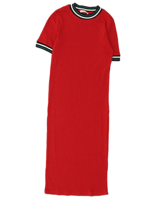Zara Womens Trafaluc Maxi T-Shirt Dress UK 10 Small Red