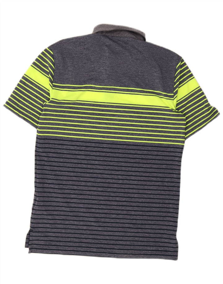 Adidas Mens Polo Shirt XS Navy Blue Striped Polyester