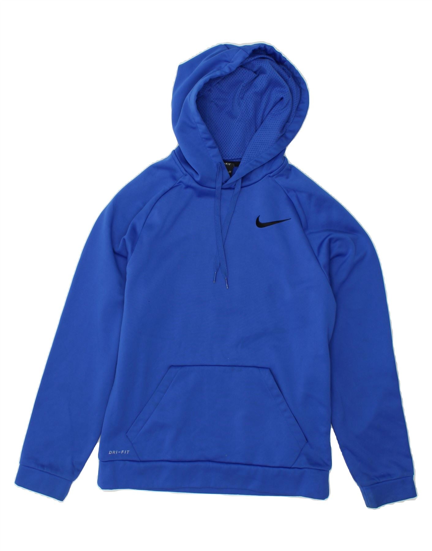 NIKE Womens Dri Fit Hoodie Jumper UK 10 Small Blue Polyester