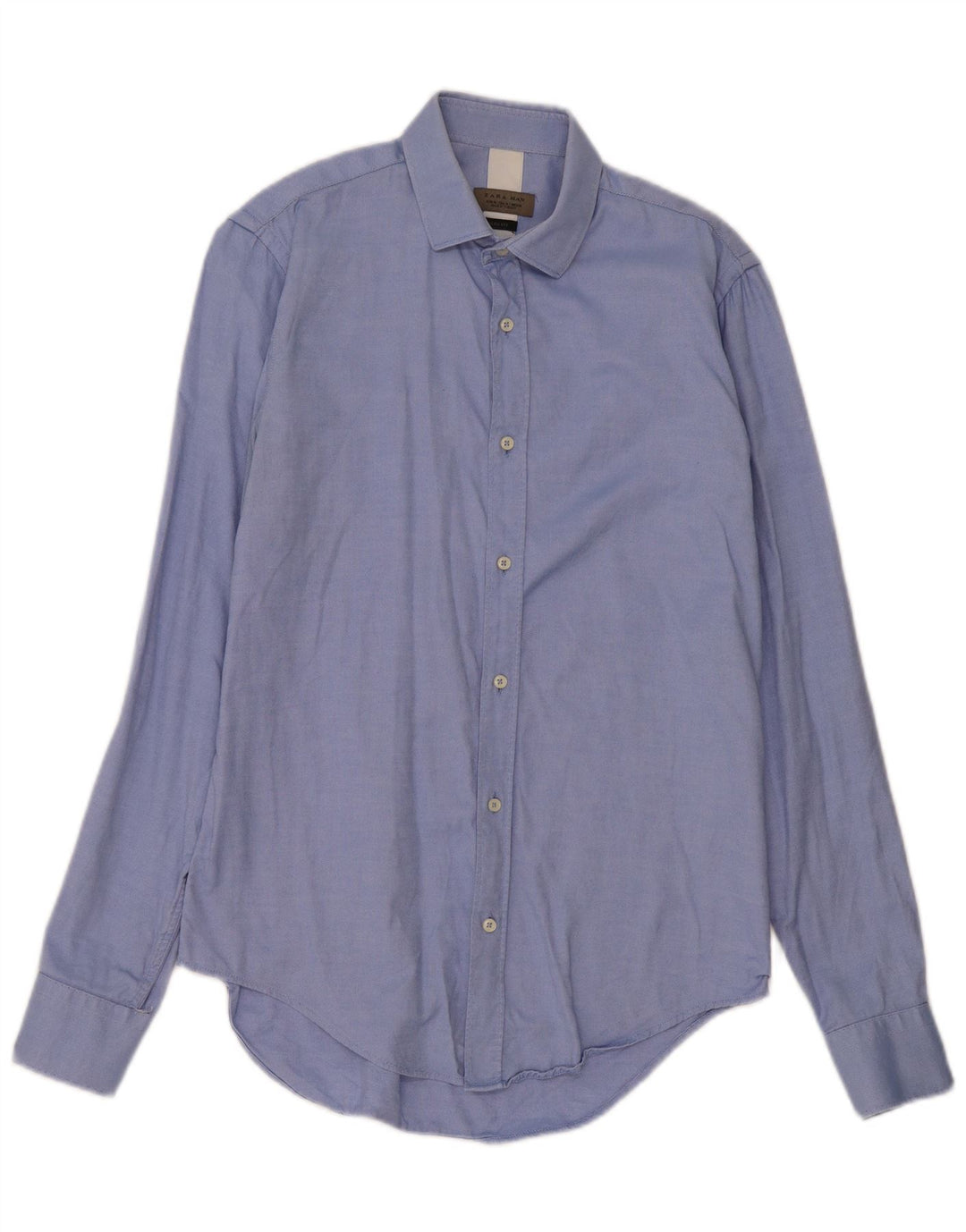 ZARA Mens Slim Fit Shirt Medium Blue Cotton