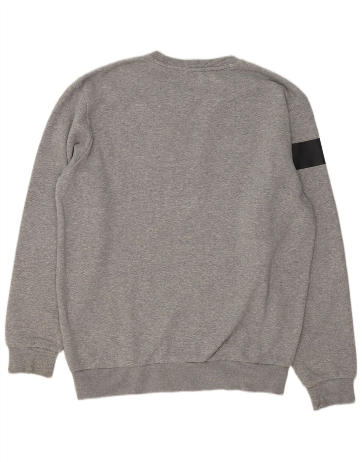 REEBOK Mens Graphic Sweatshirt Jumper Medium Grey Flecked Cotton