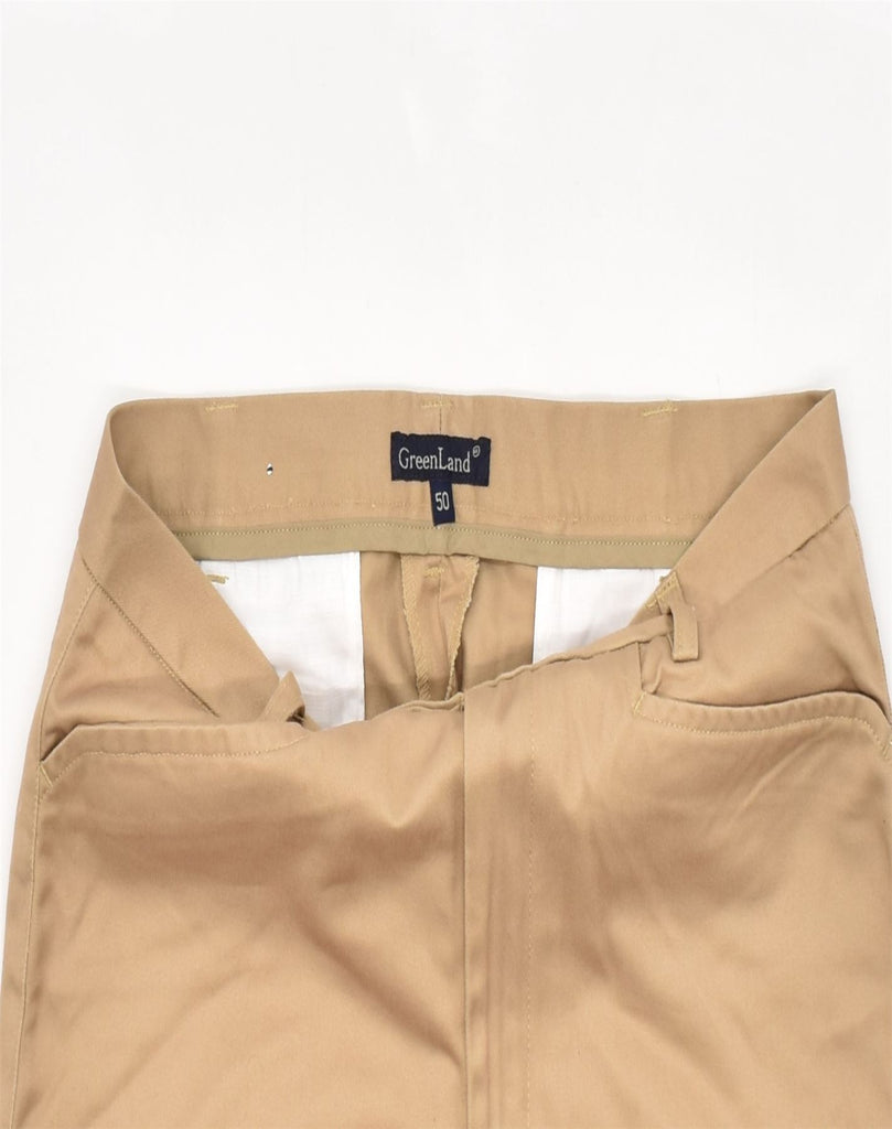 VINTAGE Mens Straight Casual Trousers IT 50 Large W34 L33 Beige Cotton | Vintage | Thrift | Second-Hand | Used Clothing | Messina Hembry 