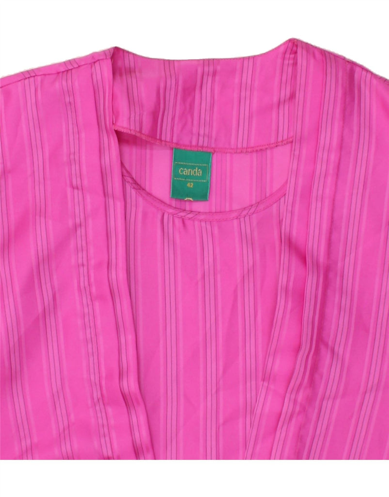 CANDA Womens Long Sleeve Blouse Top IT 42 Medium Pink Striped Polyester | Vintage Canda | Thrift | Second-Hand Canda | Used Clothing | Messina Hembry 