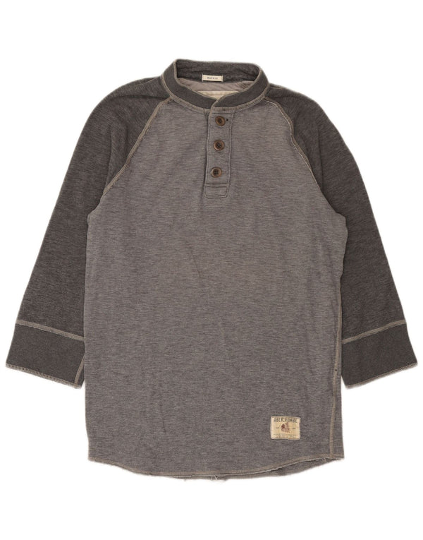 Abercrombie & Fitch Mens Top 3/4 Sleeve Large Grey Cotton