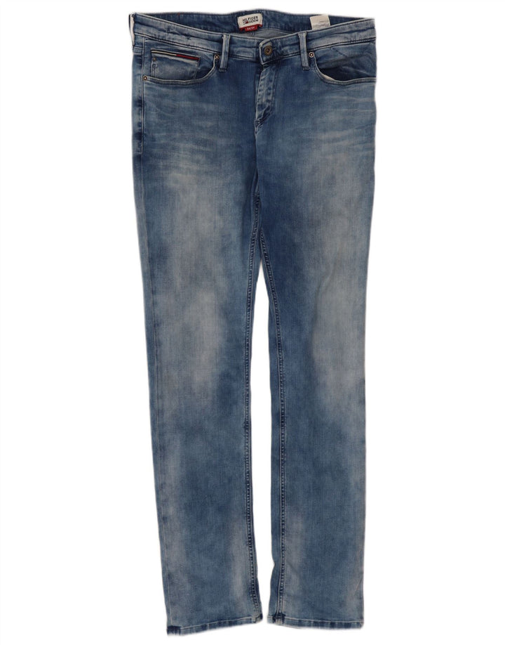 Tommy Hilfiger Mens Slim Jeans W34 L34 Blue Cotton