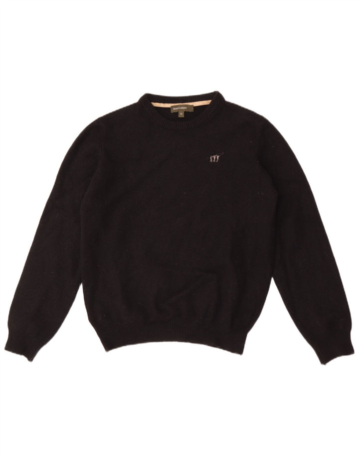 Henry Cottons Womens Boat Neck Jumper Sweater UK 14 Medium Black Wool