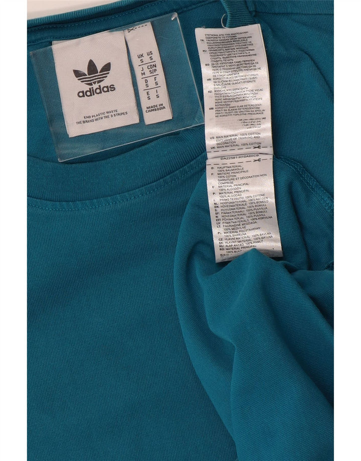 ADIDAS Mens Graphic T-Shirt Top Small Blue Cotton