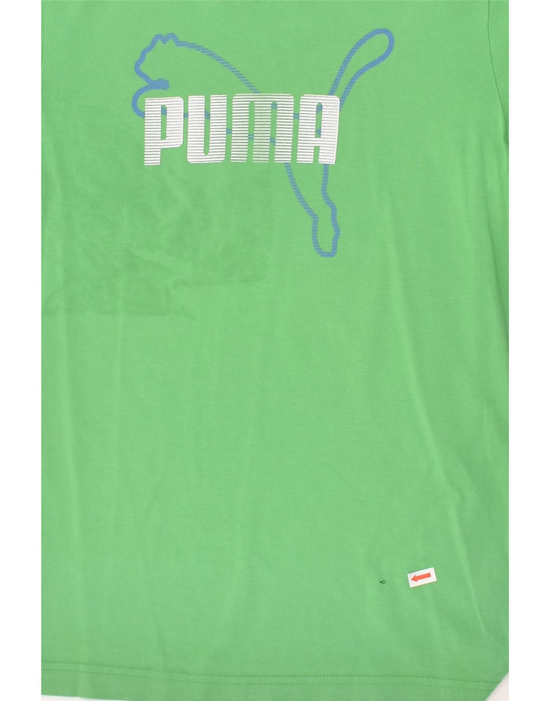 PUMA Mens Graphic T-Shirt Top UK 32/34 XS Green Cotton | Vintage Puma | Thrift | Second-Hand Puma | Used Clothing | Messina Hembry 