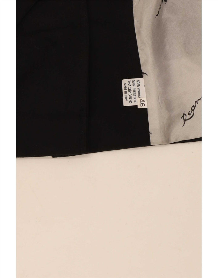 Vintage Womens 2 Button 3/4 Sleeve Blazer Jacket IT 46 Large Black Viscose