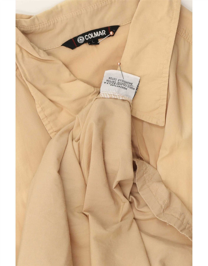 Colmar Mens Short Sleeve Shirt Large Beige Cotton
