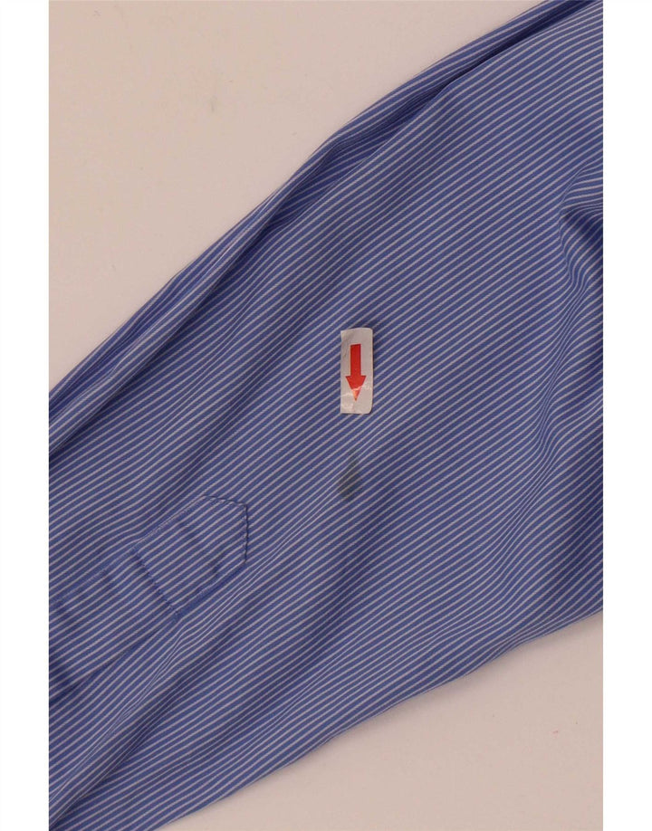 Tommy Hilfiger Mens Shirt Size 16 1/2 Large Blue Pinstripe