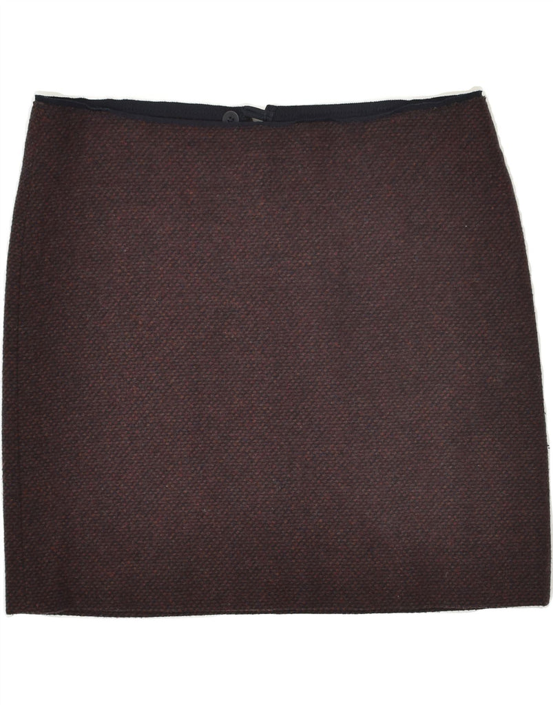 MARC O'POLO Womens Mini Skirt IT 36 XS W24 Burgundy Wool | Vintage Marc O'Polo | Thrift | Second-Hand Marc O'Polo | Used Clothing | Messina Hembry 