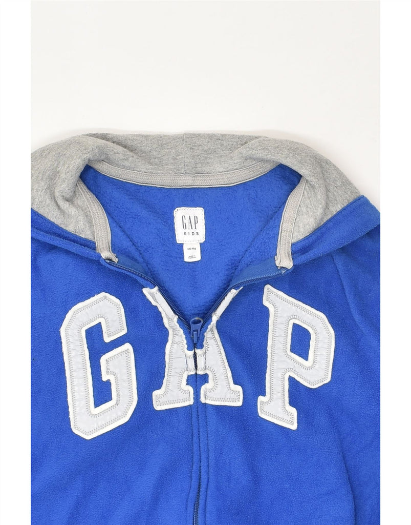 GAP Boys Graphic Fleece Zip Hoodie Sweater 15-16 Years 2XL Blue Polyester | Vintage Gap | Thrift | Second-Hand Gap | Used Clothing | Messina Hembry 